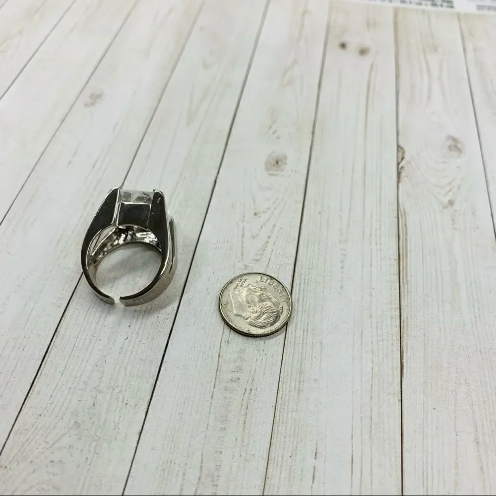 Clear Crystal Adjustable Ring‎